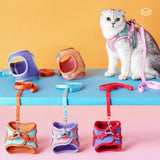 Maxbell Cat Harness and Leash Set Escape Proof Lightweight Soft Padded Kitty Harness S Orange and Green