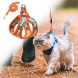 Maxbell Cat Harness and Leash Set Escape Proof Lightweight Soft Padded Kitty Harness S Orange and Green