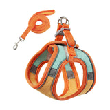 Maxbell Cat Harness and Leash Set Escape Proof Lightweight Soft Padded Kitty Harness L Orange and Green