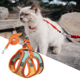 Maxbell Cat Harness and Leash Set Escape Proof Lightweight Soft Padded Kitty Harness L Orange and Green
