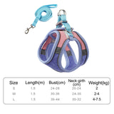 Maxbell Cat Harness and Leash Set Escape Proof Lightweight Soft Padded Kitty Harness S Blue and Pink