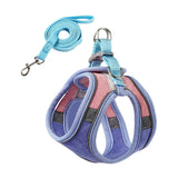 Maxbell Cat Harness and Leash Set Escape Proof Lightweight Soft Padded Kitty Harness S Blue and Pink