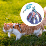 Maxbell Cat Harness and Leash Set Escape Proof Lightweight Soft Padded Kitty Harness S Blue and Pink