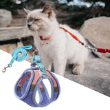 Maxbell Cat Harness and Leash Set Escape Proof Lightweight Soft Padded Kitty Harness S Blue and Pink
