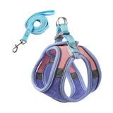 Maxbell Cat Harness and Leash Set Escape Proof Lightweight Soft Padded Kitty Harness L Blue and Pink
