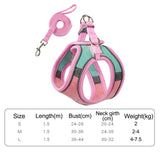 Maxbell Cat Harness and Leash Set Escape Proof Lightweight Soft Padded Kitty Harness S Pink and Green