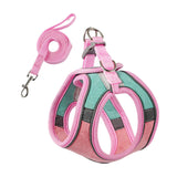 Maxbell Cat Harness and Leash Set Escape Proof Lightweight Soft Padded Kitty Harness M Pink and Green