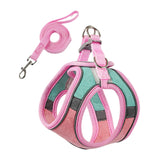 Maxbell Cat Harness and Leash Set Escape Proof Lightweight Soft Padded Kitty Harness M Pink and Green