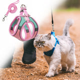 Maxbell Cat Harness and Leash Set Escape Proof Lightweight Soft Padded Kitty Harness M Pink and Green