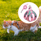 Maxbell Cat Harness and Leash Set Escape Proof Lightweight Soft Padded Kitty Harness L Pink and Green
