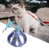 Maxbell Cat Harness and Leash Set Escape Proof Lightweight Soft Padded Kitty Harness S Blue