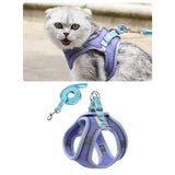 Maxbell Cat Harness and Leash Set Escape Proof Lightweight Soft Padded Kitty Harness S Blue