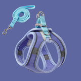 Maxbell Cat Harness and Leash Set Escape Proof Lightweight Soft Padded Kitty Harness M Blue
