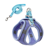 Maxbell Cat Harness and Leash Set Escape Proof Lightweight Soft Padded Kitty Harness M Blue