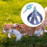 Maxbell Cat Harness and Leash Set Escape Proof Lightweight Soft Padded Kitty Harness M Blue