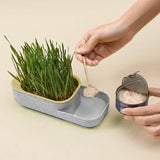 Maxbell Seed Sprouter Tray Hydroponic Cat Grass Box for Seedling Greenhouse Planting Gray