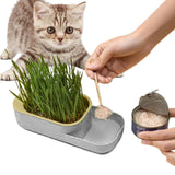 Maxbell Seed Sprouter Tray Hydroponic Cat Grass Box for Seedling Greenhouse Planting Gray