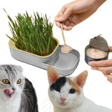 Maxbell Seed Sprouter Tray Hydroponic Cat Grass Box for Seedling Greenhouse Planting Gray