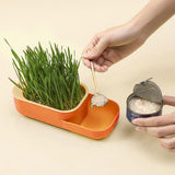 Maxbell Seed Sprouter Tray Hydroponic Cat Grass Box for Seedling Greenhouse Planting Orange