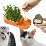 Maxbell Seed Sprouter Tray Hydroponic Cat Grass Box for Seedling Greenhouse Planting Orange