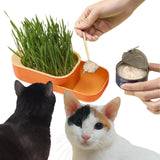 Maxbell Seed Sprouter Tray Hydroponic Cat Grass Box for Seedling Greenhouse Planting Orange