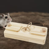 Maxbell Wooden Enrichment Foraging Toy Chew Toys Interactive for Gerbil Rabbit style D