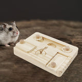 Maxbell Wooden Enrichment Foraging Toy Chew Toys Interactive for Gerbil Rabbit style E