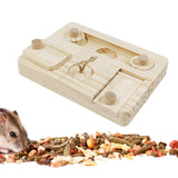 Maxbell Wooden Enrichment Foraging Toy Chew Toys Interactive for Gerbil Rabbit style E