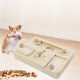 Maxbell Wooden Enrichment Foraging Toy Chew Toys Interactive for Gerbil Rabbit style E