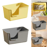 Maxbell Pet Litter Tray Litter Pan Cage Kitty Easy to Clean Open Top Cats Litter Box Yellow