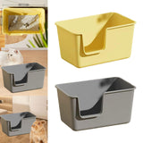 Maxbell Pet Litter Tray Litter Pan Cage Kitty Easy to Clean Open Top Cats Litter Box Yellow
