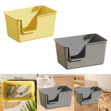 Maxbell Pet Litter Tray Litter Pan Cage Kitty Easy to Clean Open Top Cats Litter Box Yellow