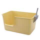 Maxbell Pet Litter Tray Litter Pan Cage Kitty Easy to Clean Open Top Cats Litter Box Yellow