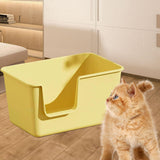 Maxbell Pet Litter Tray Litter Pan Cage Kitty Easy to Clean Open Top Cats Litter Box Yellow