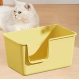 Maxbell Pet Litter Tray Litter Pan Cage Kitty Easy to Clean Open Top Cats Litter Box Yellow