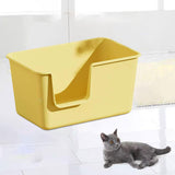 Maxbell Pet Litter Tray Litter Pan Cage Kitty Easy to Clean Open Top Cats Litter Box Yellow