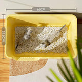 Maxbell Pet Litter Tray Litter Pan Cage Kitty Easy to Clean Open Top Cats Litter Box Yellow