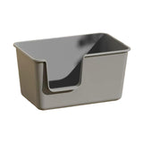 Maxbell Pet Litter Tray Litter Pan Cage Kitty Easy to Clean Open Top Cats Litter Box Gray