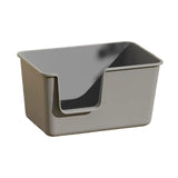 Maxbell Pet Litter Tray Litter Pan Cage Kitty Easy to Clean Open Top Cats Litter Box Gray