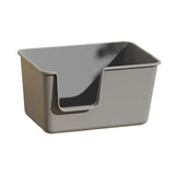 Maxbell Pet Litter Tray Litter Pan Cage Kitty Easy to Clean Open Top Cats Litter Box Gray