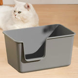 Maxbell Pet Litter Tray Litter Pan Cage Kitty Easy to Clean Open Top Cats Litter Box Gray