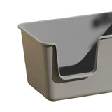 Maxbell Pet Litter Tray Litter Pan Cage Kitty Easy to Clean Open Top Cats Litter Box Gray