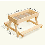 Maxbell Wood Poultry Chicken Table Feeder DIY Kit Metal Mesh Bottom for Wild Animals