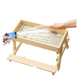 Maxbell Wood Poultry Chicken Table Feeder DIY Kit Metal Mesh Bottom for Wild Animals