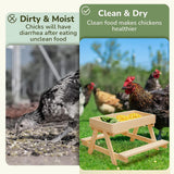 Maxbell Wood Poultry Chicken Table Feeder DIY Kit Metal Mesh Bottom for Wild Animals