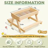 Maxbell Wood Poultry Chicken Table Feeder DIY Kit Metal Mesh Bottom for Wild Animals