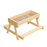 Maxbell Wood Poultry Chicken Table Feeder DIY Kit Metal Mesh Bottom for Wild Animals