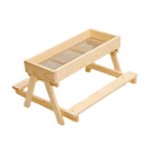 Maxbell Wood Poultry Chicken Table Feeder DIY Kit Metal Mesh Bottom for Wild Animals
