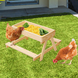 Maxbell Wood Poultry Chicken Table Feeder DIY Kit Metal Mesh Bottom for Wild Animals