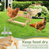 Maxbell Wood Poultry Chicken Table Feeder DIY Kit Metal Mesh Bottom for Wild Animals
